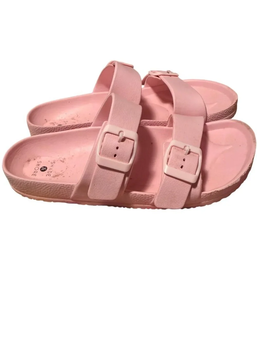 Sand & Shore Size 7 Double Buckle Slide Sandals